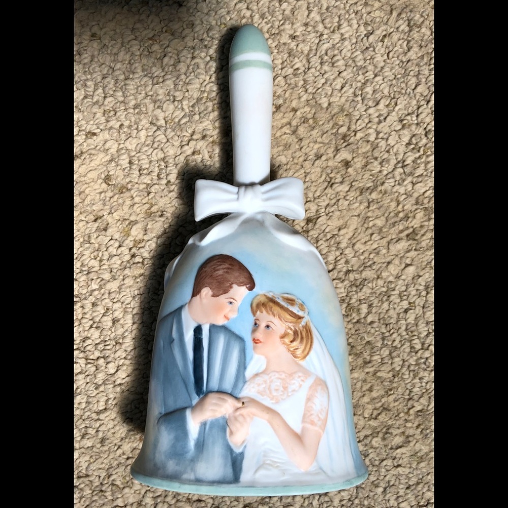 Norman Rockwell porcelain wedding hand bell